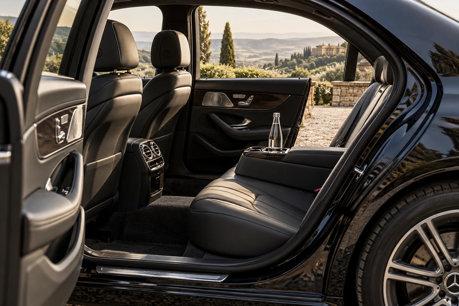 Refined comfort inside a Mercedes-Benz executive vehicle